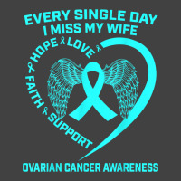 Teal Ribbon In Memory Of My Wife Ovarian Cancer Awareness T Shirt Vintage T-shirt | Artistshot