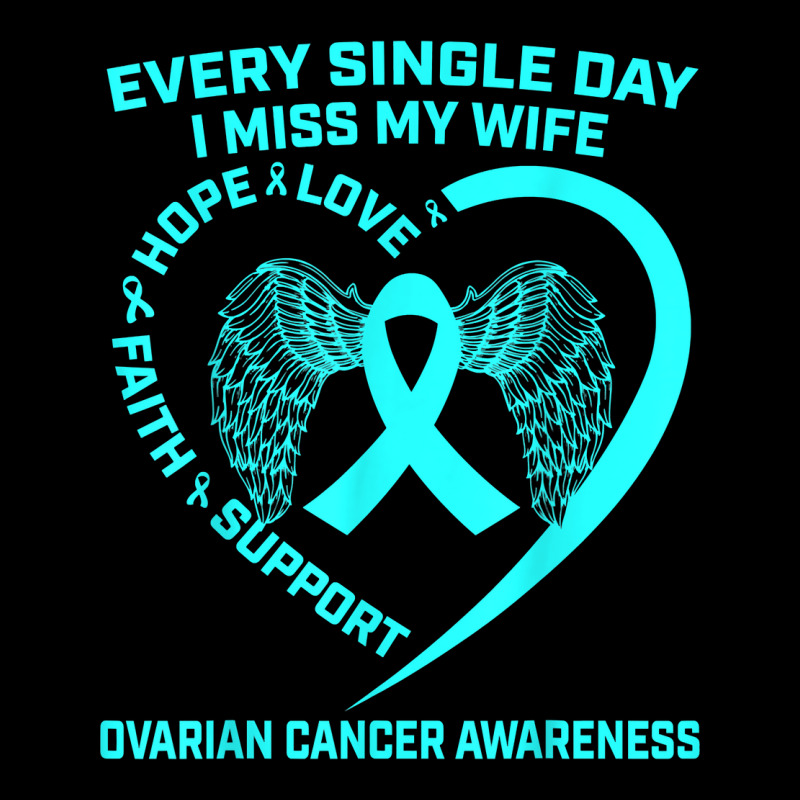 Teal Ribbon In Memory Of My Wife Ovarian Cancer Awareness T Shirt Fleece Short | Artistshot