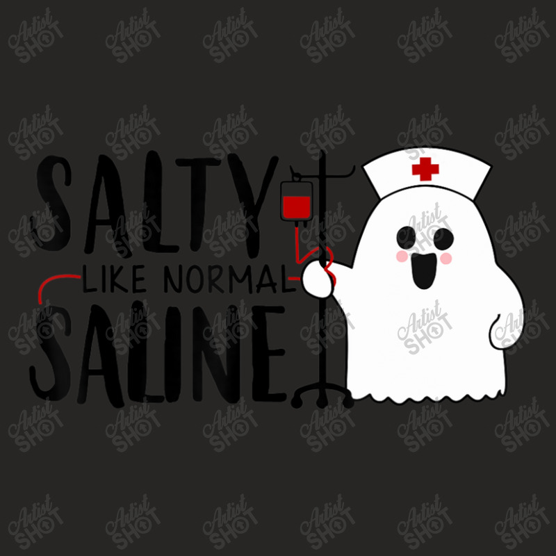 Salty Like Normal Saline Ghost Nurse Halloween Costume Ladies Fitted T-Shirt by BuenoBloom | Artistshot