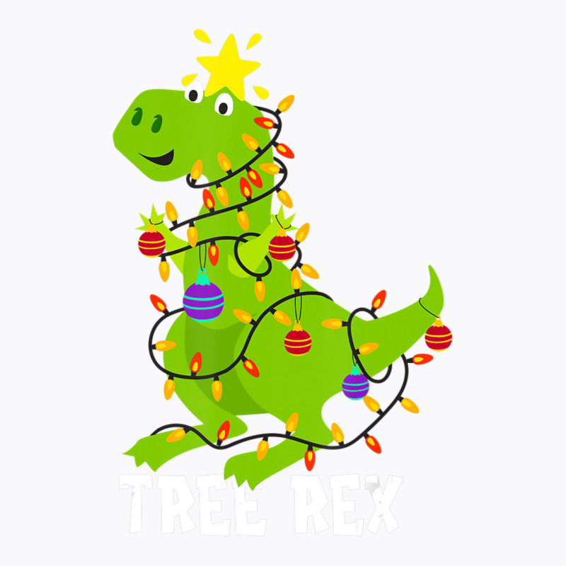 Tree Rex With Christmas Balls And Lighting T-shirt | Artistshot