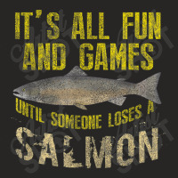 Funny Salmon Fishing Freshwater Saltwater Fish Angler T Shirt Ladies Fitted T-shirt | Artistshot