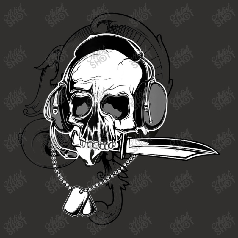 Skull Headphone Knife Dog Tag Costume Cool Halloween Champion Hoodie by BuenoBloom | Artistshot