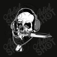 Skull Headphone Knife Dog Tag Costume Cool Halloween Scorecard Crop Tee | Artistshot