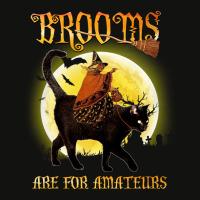 Black Cat Broom Are For Amateurs Halloween Scorecard Crop Tee | Artistshot