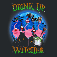 Flamingo Tropical Drink Up Witches Flamingo Witch Vibes Halloween Cost Crewneck Sweatshirt | Artistshot