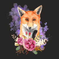 Watercolor Fox Ladies Fitted T-shirt | Artistshot