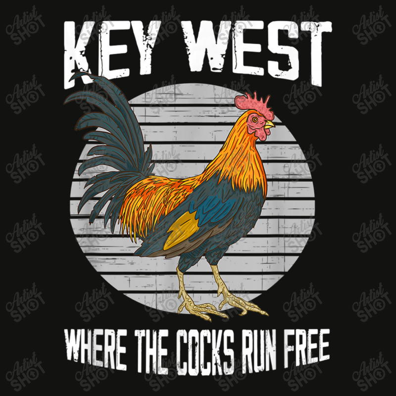 Key West Florida Where The Cocks Run Free Scorecard Crop Tee by MarquesDesign | Artistshot