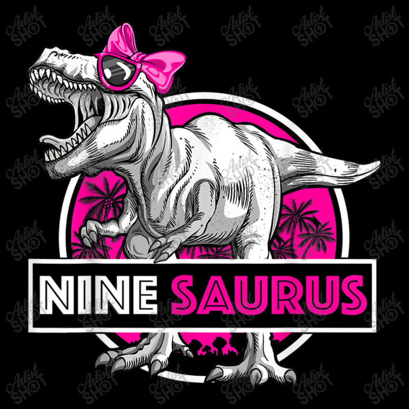 I'm Nine Saurus 9 Yrs Old T-rex For Girls 9th Birthday Gift Day Gifts Women's V-Neck T-Shirt by JazmineDesign | Artistshot