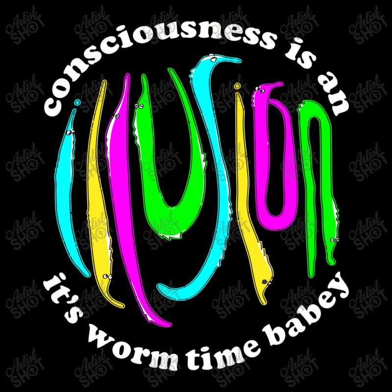 Consciousness Is An Illusion Fuzzy Worm On A String Cropped Hoodie by bclnoah | Artistshot