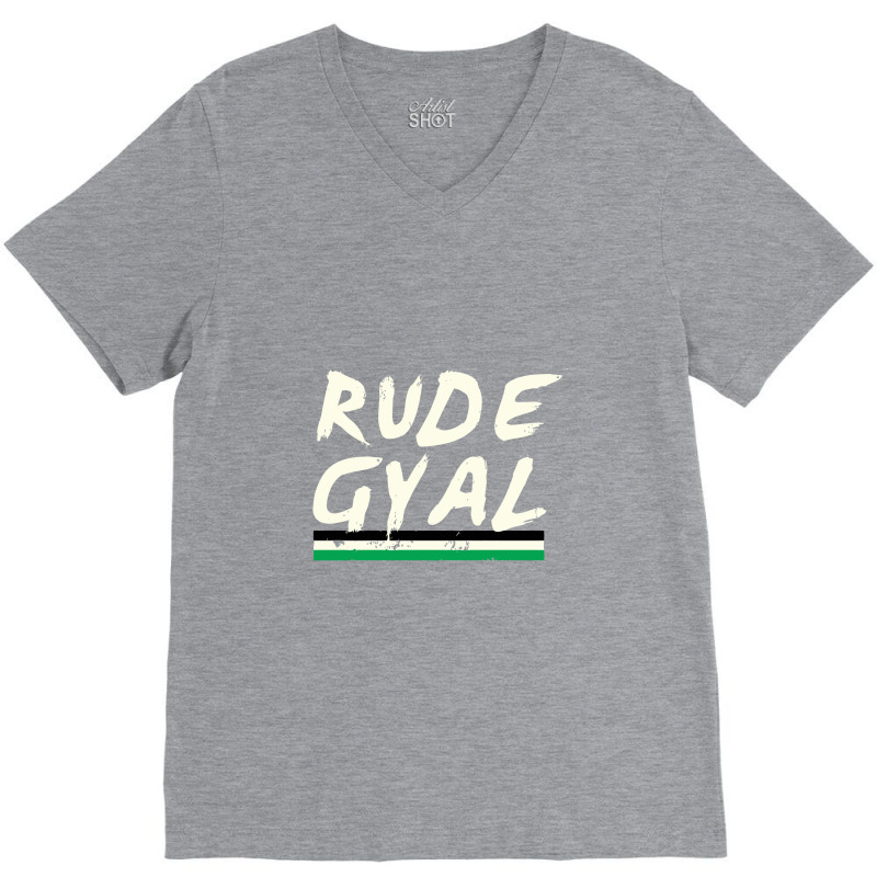 Rude Gyal Jamaican Jamaica Love Pride Girl Girl V-neck Tee | Artistshot