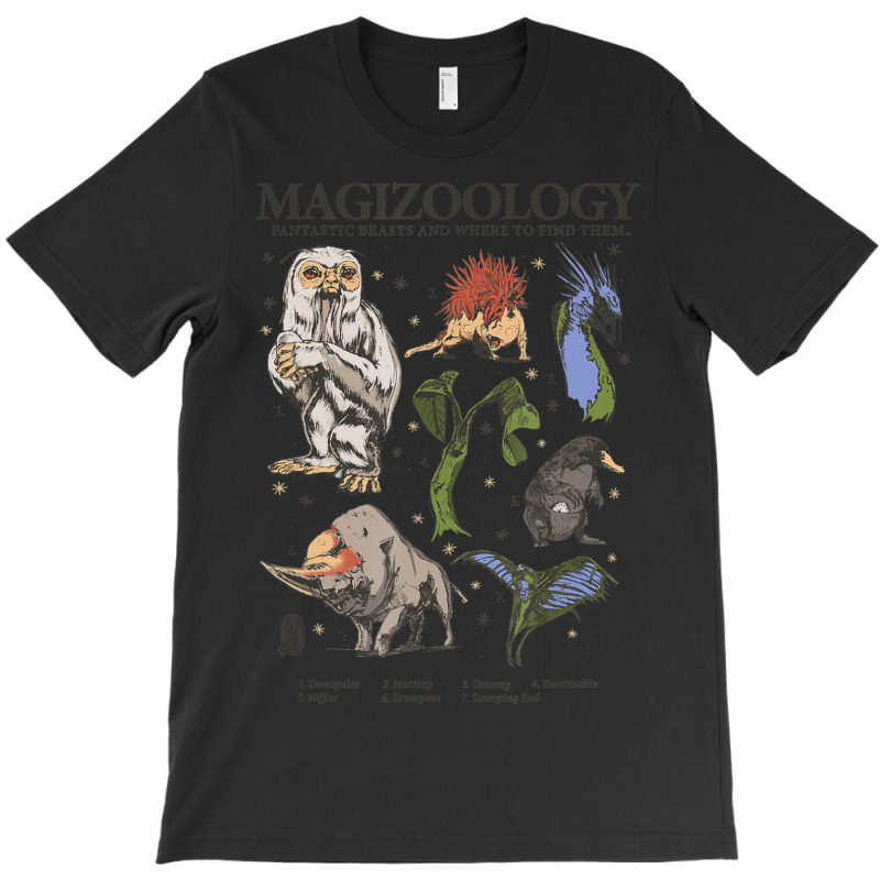 Fantastic Beasts Magizoology Group Grid Poster T-shirt | Artistshot