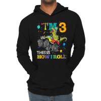 Kids T Rex Dinosaur Monster Truck 3rd Birthday Boys And Girls Games Ch Lightweight Hoodie | Artistshot