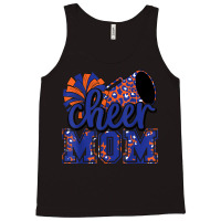 Cheer Mom Blue Orange Leopard Cheer Poms & Megaphone Mens Womens Tank Top | Artistshot