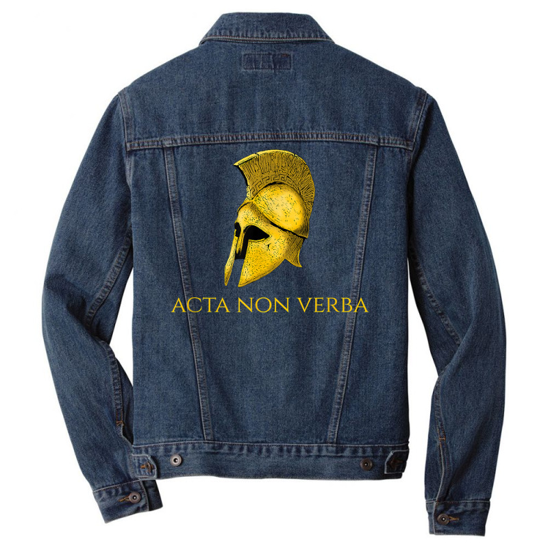 Motivational Latin Language Motto   Actions, Not Words T Shirt Men Denim Jacket by deleonnylorindg | Artistshot