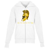 Motivational Latin Language Motto   Actions, Not Words T Shirt Youth Zipper Hoodie | Artistshot