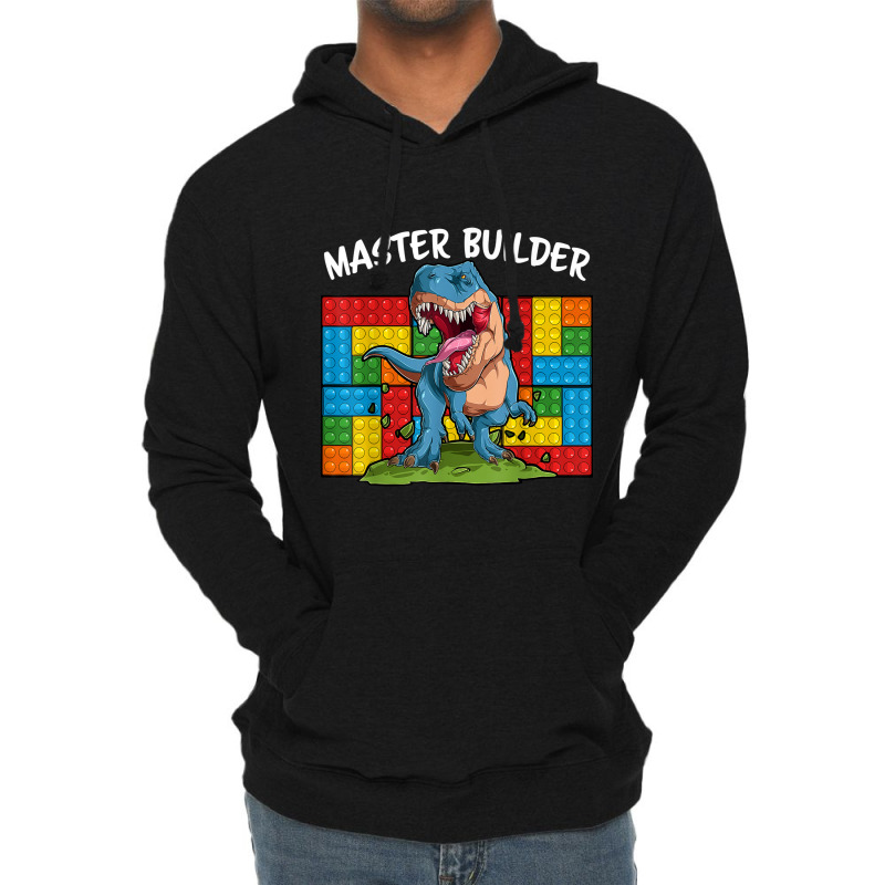 Master Builder Funny Building Blocks T-rex Dinosaur Characters Video G Lightweight Hoodie by JazmineDesign | Artistshot