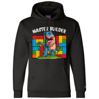 Master Builder Funny Building Blocks T-rex Dinosaur Characters Video G Champion Hoodie | Artistshot