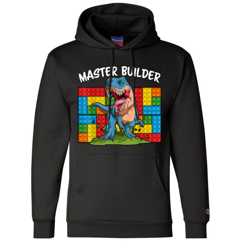 Master Builder Funny Building Blocks T-rex Dinosaur Characters Video G Champion Hoodie by JazmineDesign | Artistshot