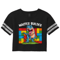 Master Builder Funny Building Blocks T-rex Dinosaur Characters Video G Scorecard Crop Tee | Artistshot