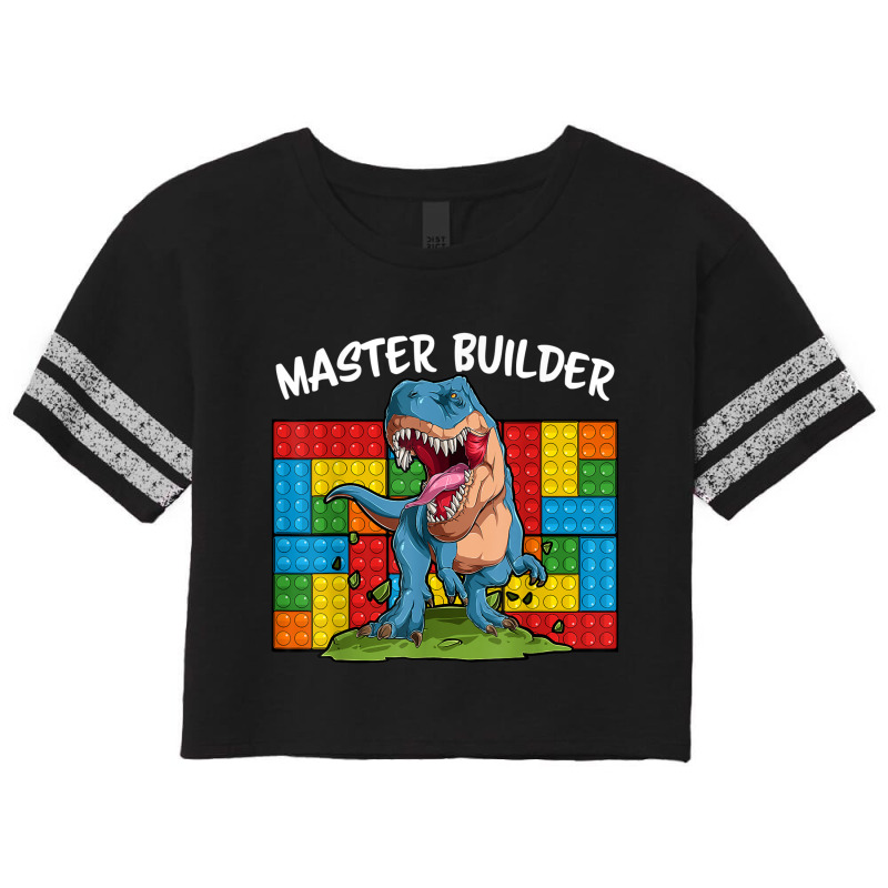 Master Builder Funny Building Blocks T-rex Dinosaur Characters Video G Scorecard Crop Tee by JazmineDesign | Artistshot