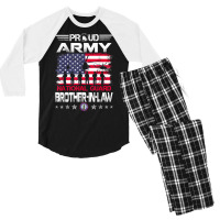 Proud Army National Guard Brother In Law Veterans Day T Shirt Men's 3/4 Sleeve Pajama Set | Artistshot