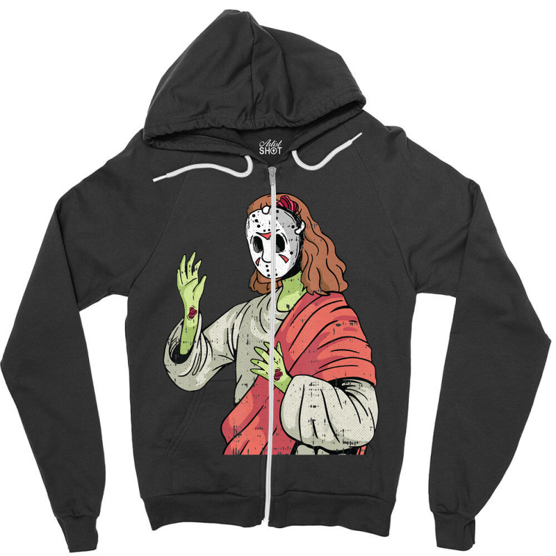 Zombie Jesus Lazy Halloween Costume Horror Movie Zipper Hoodie by BuenoBloom | Artistshot