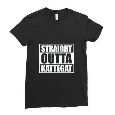 Straight Outta Kattegat  Ivar Bjorn Vikings Ladies Fitted T-shirt Designed By Albertrahayu