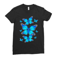 Majestic Butterfly  Blue Butterflies Morpho Ladies Fitted T-shirt | Artistshot