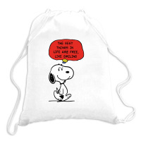 Peanuts Best Things In Life Are Free Drawstring Bags | Artistshot