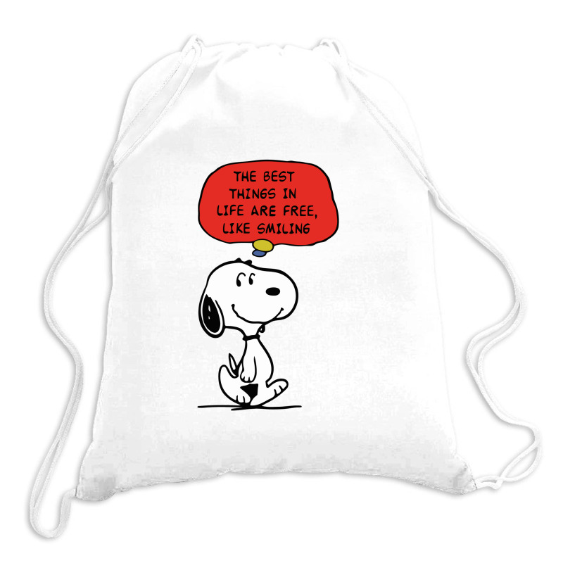 Peanuts Best Things In Life Are Free Drawstring Bags | Artistshot