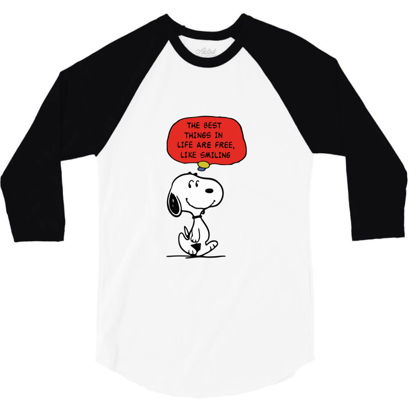 Peanuts Best Things In Life Are Free 3/4 Sleeve Shirt | Artistshot