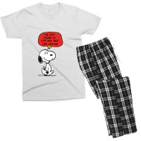 Peanuts Best Things In Life Are Free Men's T-shirt Pajama Set | Artistshot