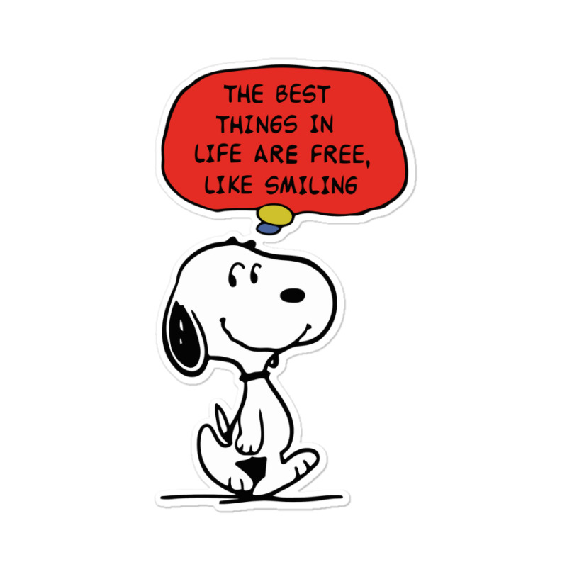 Peanuts Best Things In Life Are Free Sticker | Artistshot