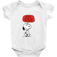 Peanuts Best Things In Life Are Free Baby Bodysuit | Artistshot