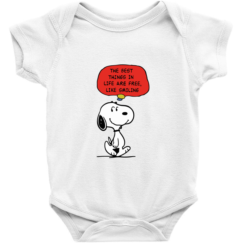 Peanuts Best Things In Life Are Free Baby Bodysuit | Artistshot