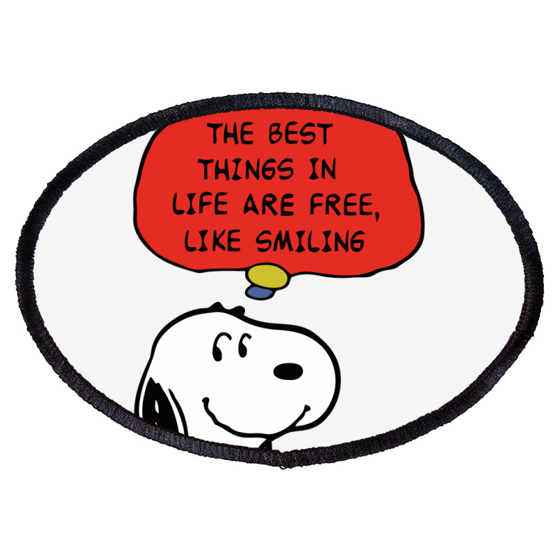 Peanuts Best Things In Life Are Free Oval Patch | Artistshot