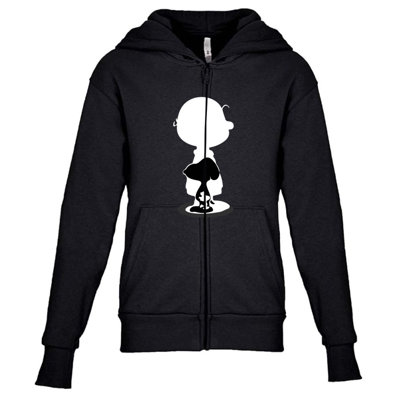 Peanuts Shadow Silhouette Youth Zipper Hoodie | Artistshot