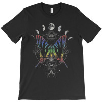 Moon Cycle Rainbow Butterfly Circle T-shirt | Artistshot