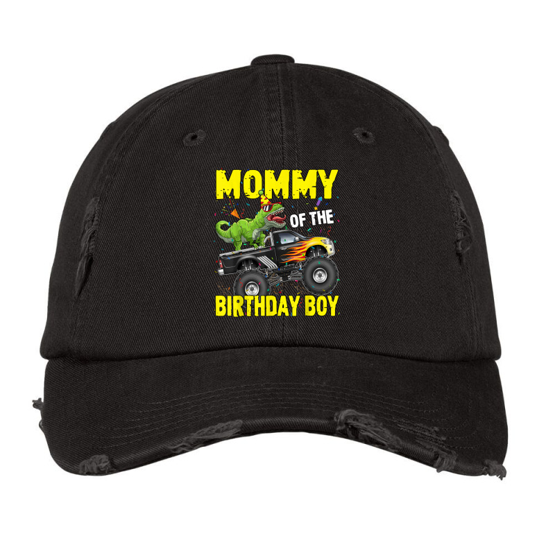 Mommy Of The Birthday Boy Dinosaurs T Rex Monster Truck Characters Car Vintage Cap | Artistshot