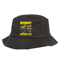 Mommy Of The Birthday Boy Dinosaurs T Rex Monster Truck Characters Car Bucket Hat | Artistshot