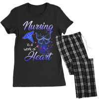 Nursing Is A Work Of Heart Butterfly  T For Nurses Women's Pajamas Set | Artistshot