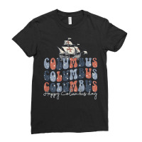 Happy Columbus Day Usa Flag Christopher Columbus Navigator T Shirt Ladies Fitted T-shirt | Artistshot