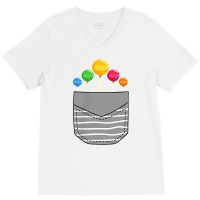 Funny Rainbow Sucker Candy Stick Lollipop Pocket T Shirt V-neck Tee | Artistshot