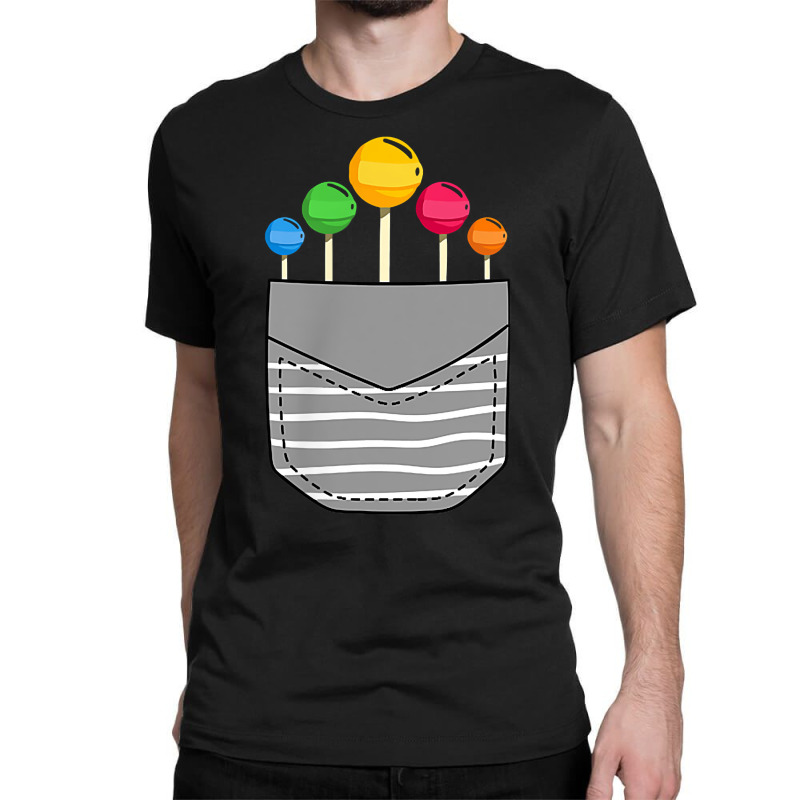 Funny Rainbow Sucker Candy Stick Lollipop Pocket T Shirt Classic T-shirt by roopeedwrich76 | Artistshot