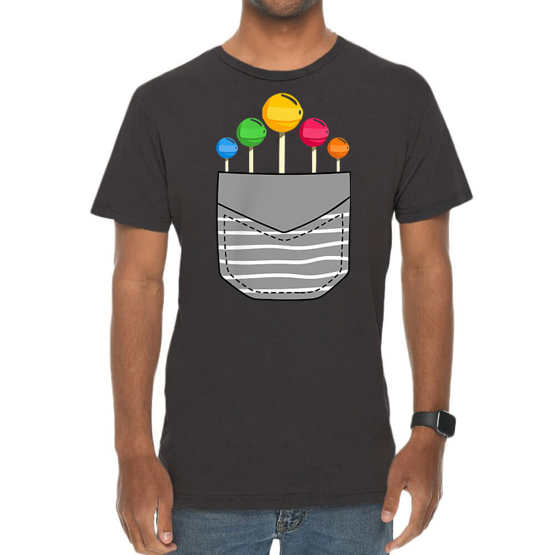 Funny Rainbow Sucker Candy Stick Lollipop Pocket T Shirt Vintage T-Shirt by roopeedwrich76 | Artistshot