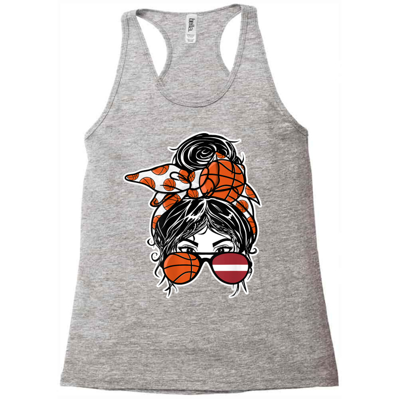 Latvian Messy Bun Hair Girl Latvia Basketball Fans Jersey T Shirt Racerback Tank by pickengtwrentv | Artistshot