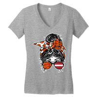 Latvian Messy Bun Hair Girl Latvia Basketball Fans Jersey T Shirt Women's V-neck T-shirt | Artistshot