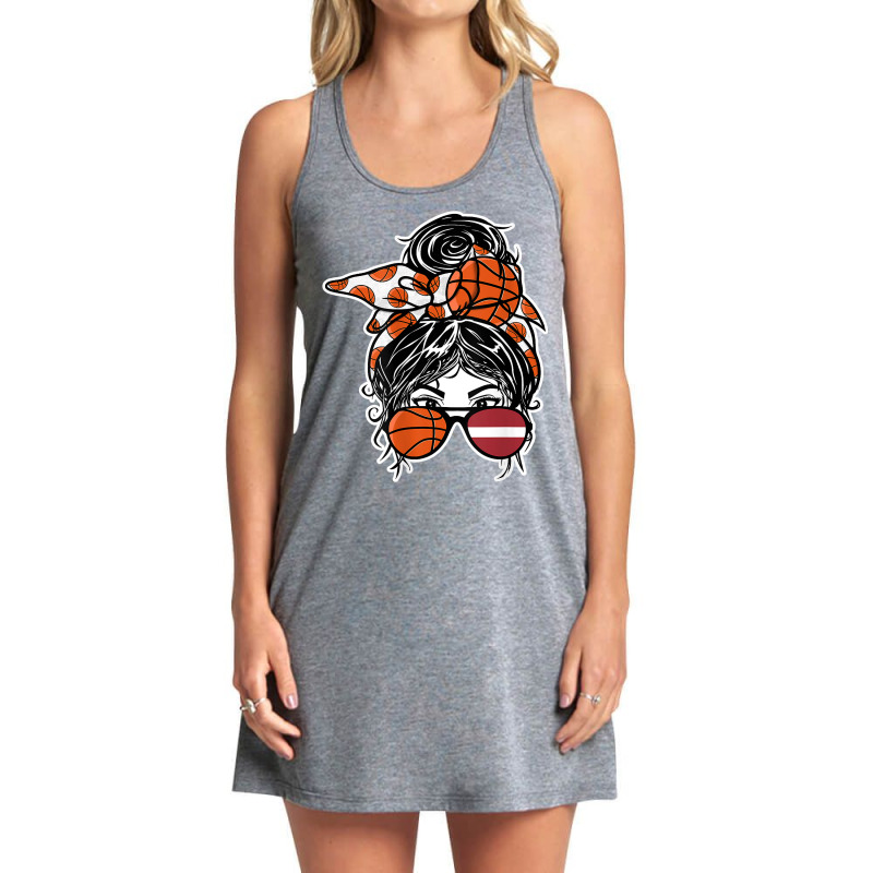 Latvian Messy Bun Hair Girl Latvia Basketball Fans Jersey T Shirt Tank Dress by pickengtwrentv | Artistshot