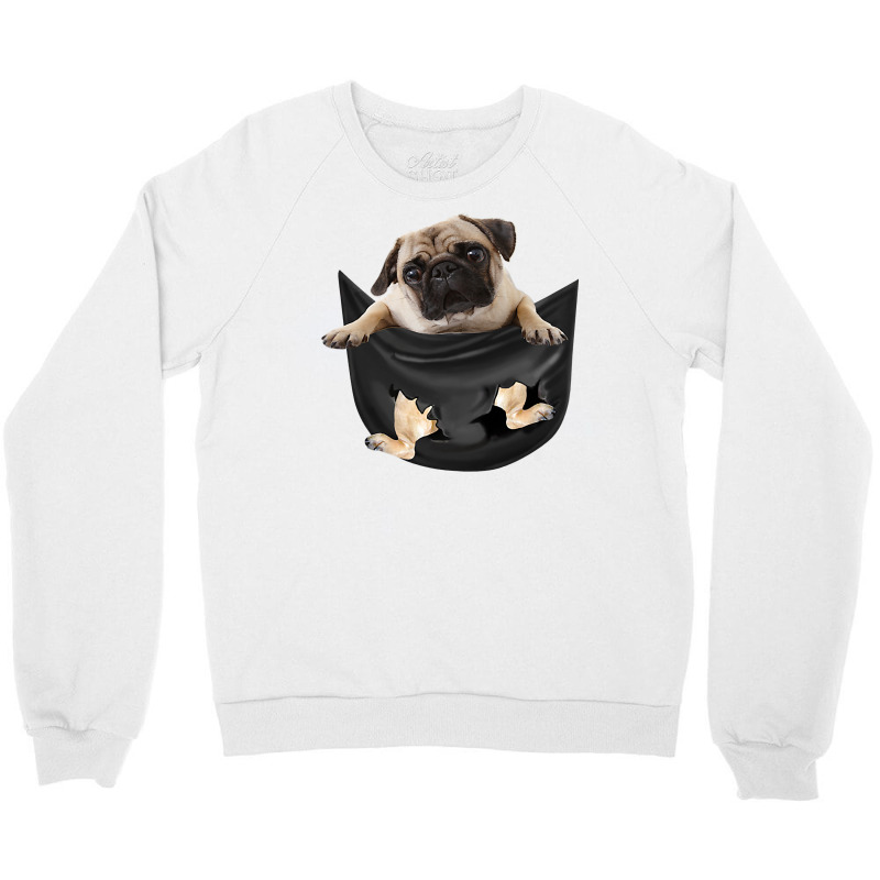 Pug In Pocket Funny Dog Lovers Costume Gifts T Shirt Crewneck Sweatshirt | Artistshot