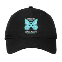 Sexual Assault Awareness Month Butterfly Teal Ribbon Adjustable Cap | Artistshot